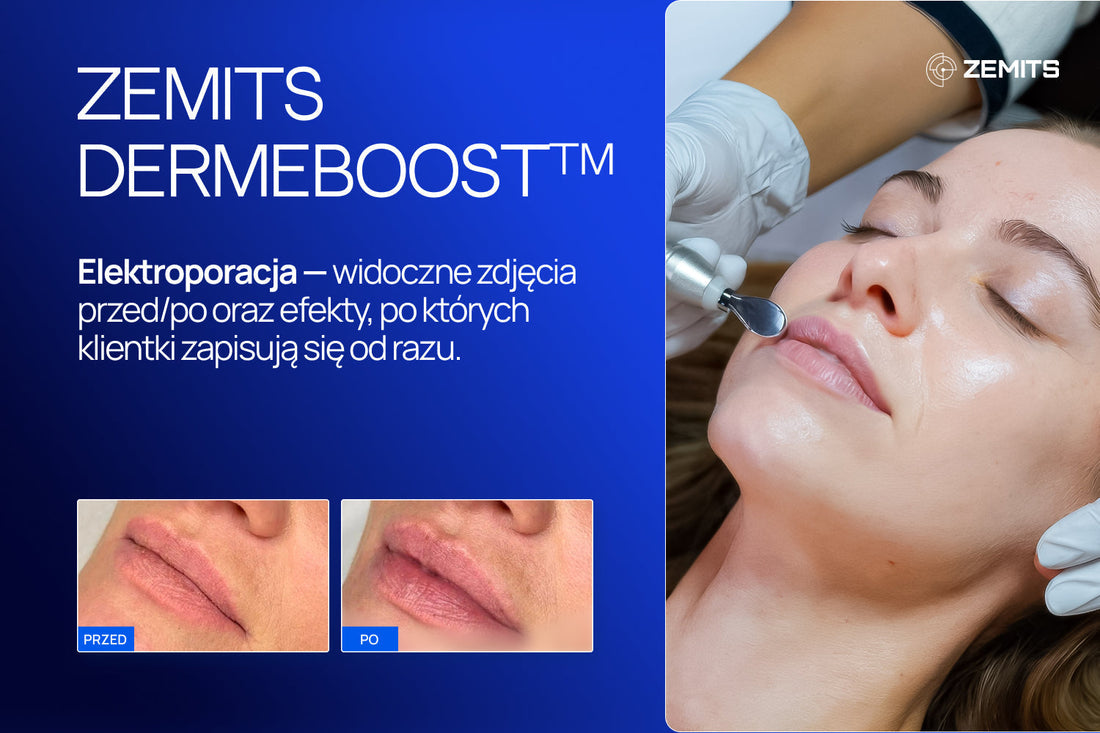 Zemits DermeBoost™: Elektroporacja — widoczne zdjęcia przed/po oraz efekty, po których klientki zapisują się od razu.